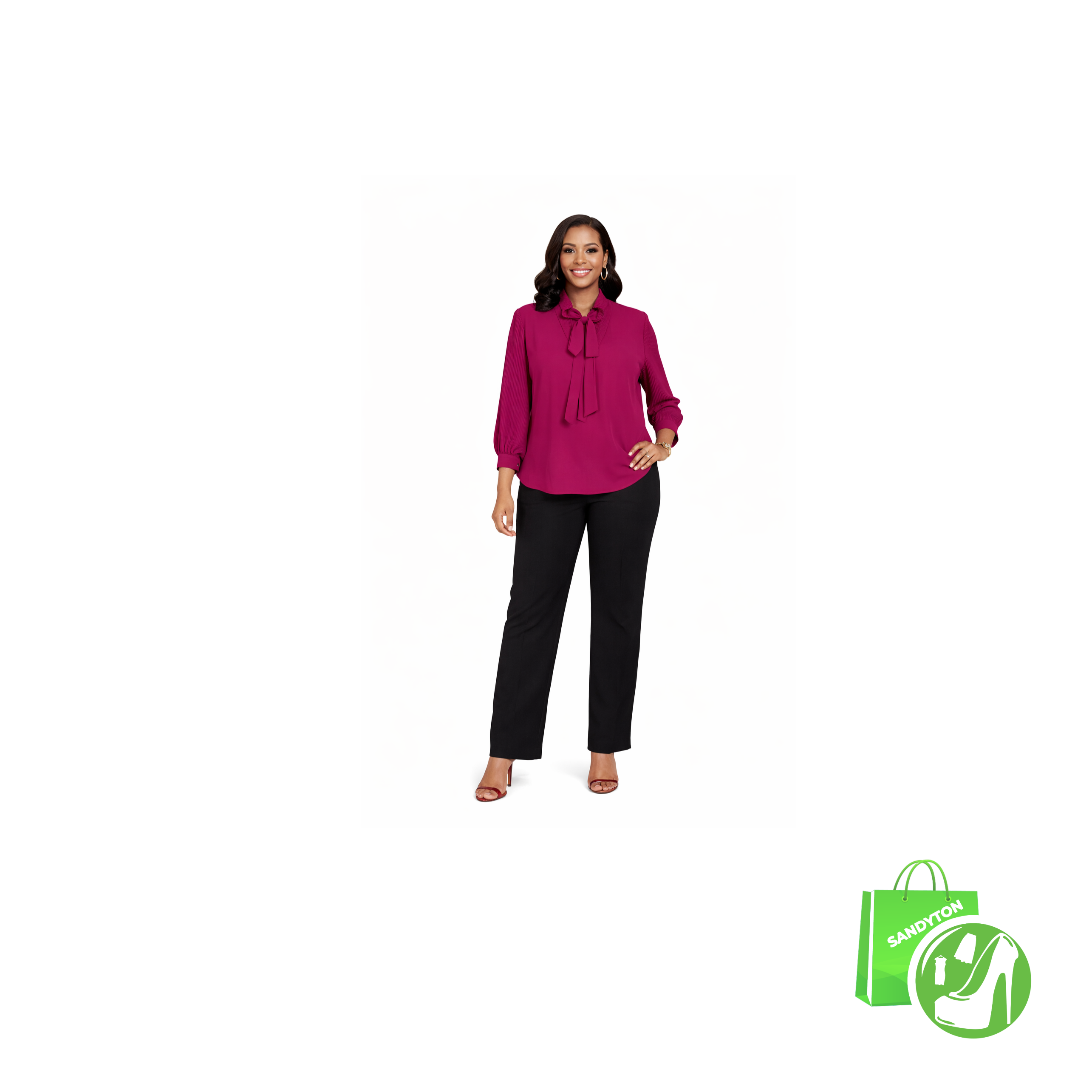 Chemisier en mousseline Rose Fushia.T: 44, 48 et 50.