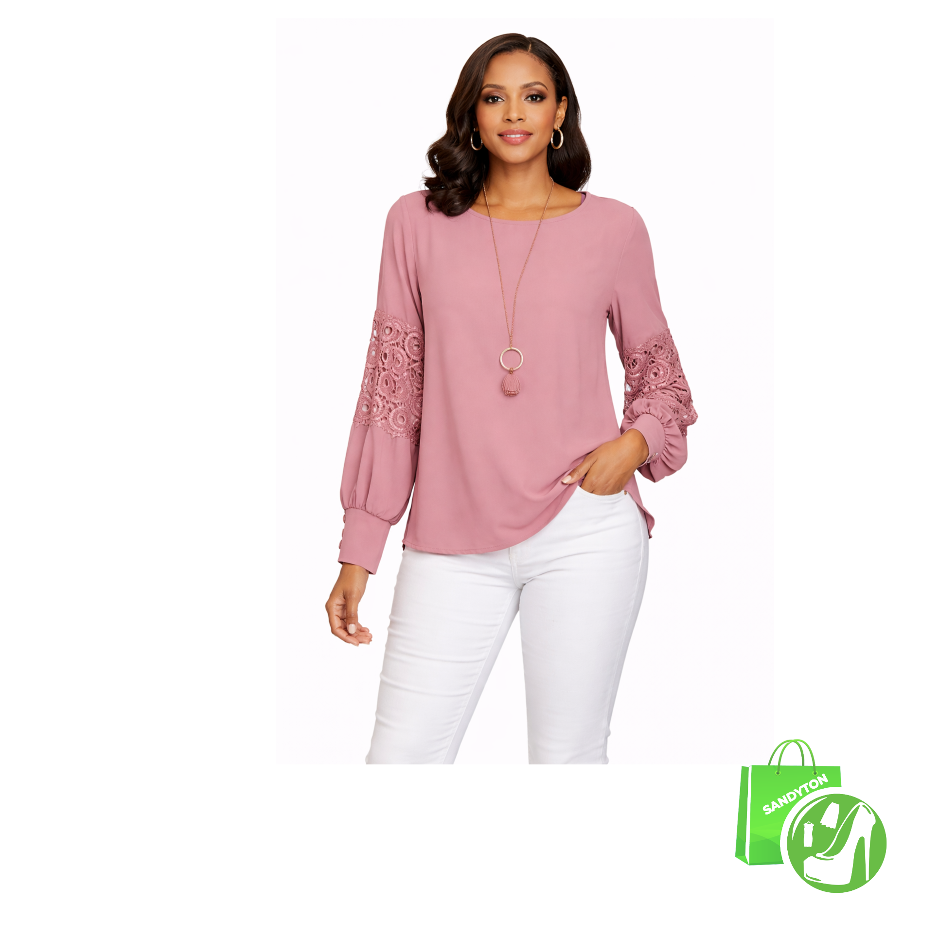 Chemisier en Mousseline Saumon. T: 50 et 54